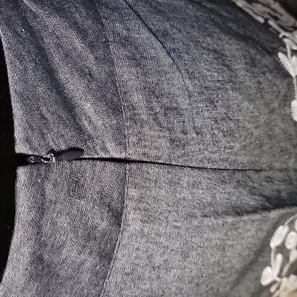 Denim Floral Skirt - Picture 4 of 5